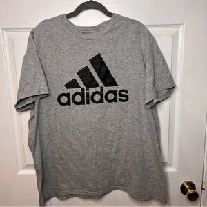 ADIDAS Amplifier Tee Gray Grey with Black Logo On Chest Mens XXL GUC